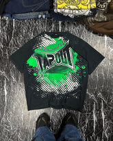 Hearujoy New Tapout Green graffiti Shirts Y2K Mens Graphic Print Oversized T Shirt Harajuku Gothic Round Neck Cotton Short Sleeve Tops